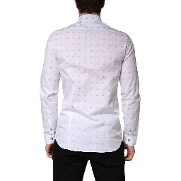 White Cotton Slim Fit Collared Men Dress Shirt