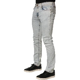 Light Blue Cotton Stretch Skinny Fit Men Denim Trouser JEANS