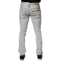 Light Blue Cotton Stretch Skinny Fit Men Denim Trouser JEANS