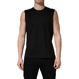 Black Crew Neck Sleeveless Tank Top T-shirt