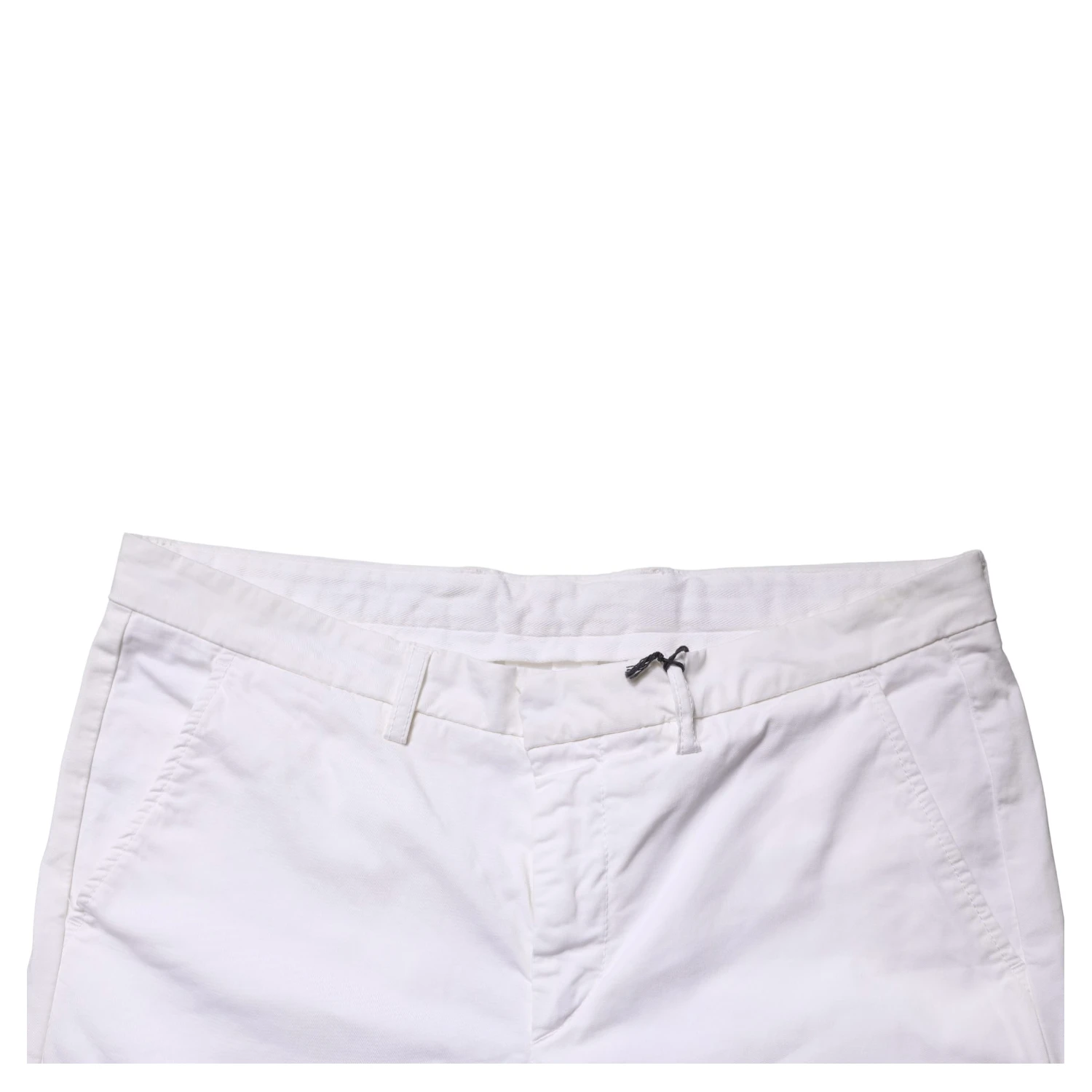 White Mid Waist Cotton Stretch Casual Men Trouser Pants