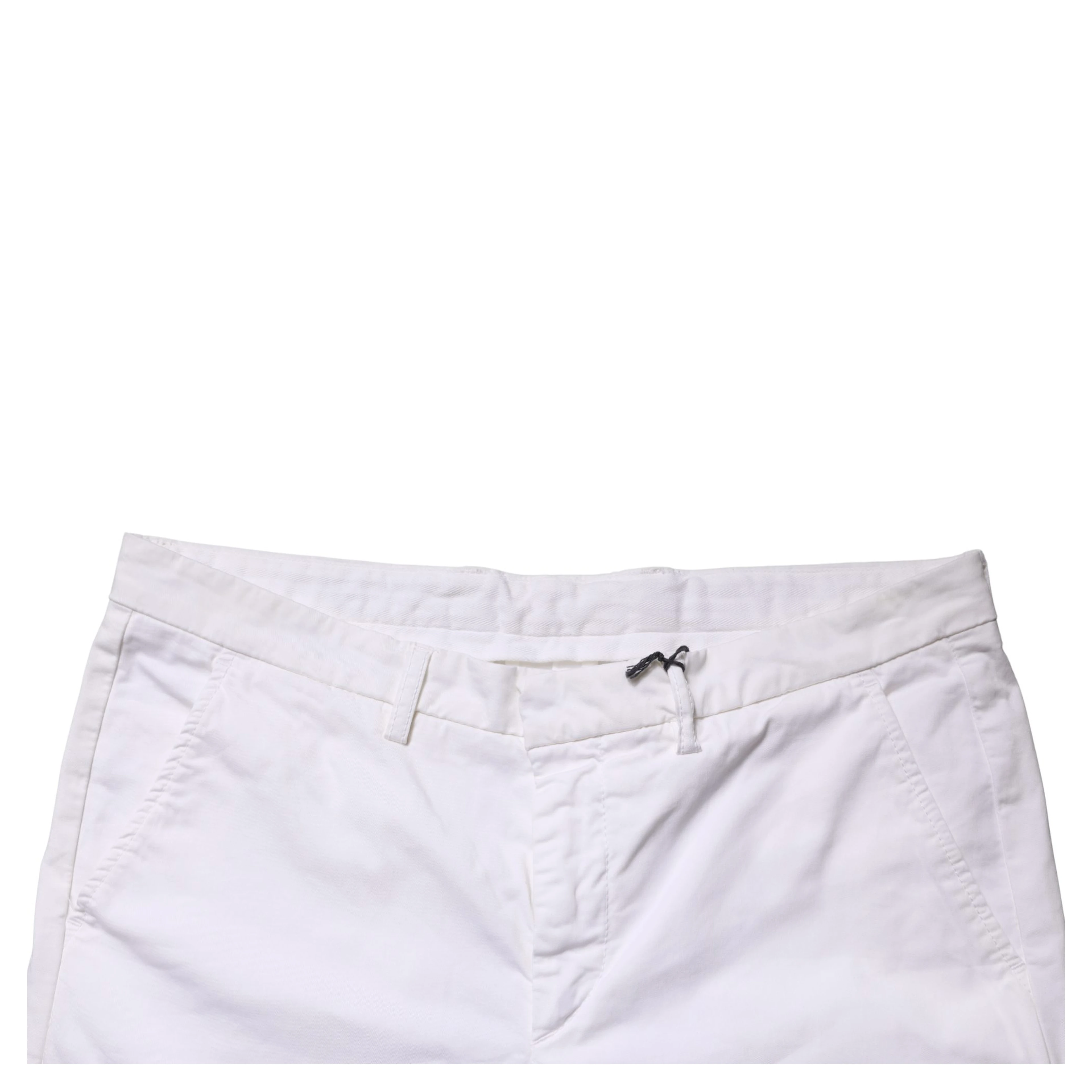 White Mid Waist Cotton Stretch Casual Men Trouser Pants