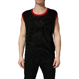 Black Crew Neck Sleeveless Men Knit Vest T-shirt