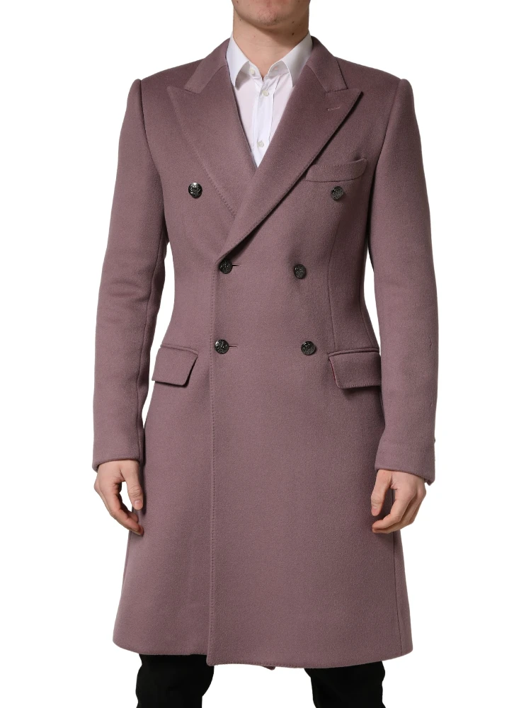 Brown Double Breasted Men Trench Coat Jacket