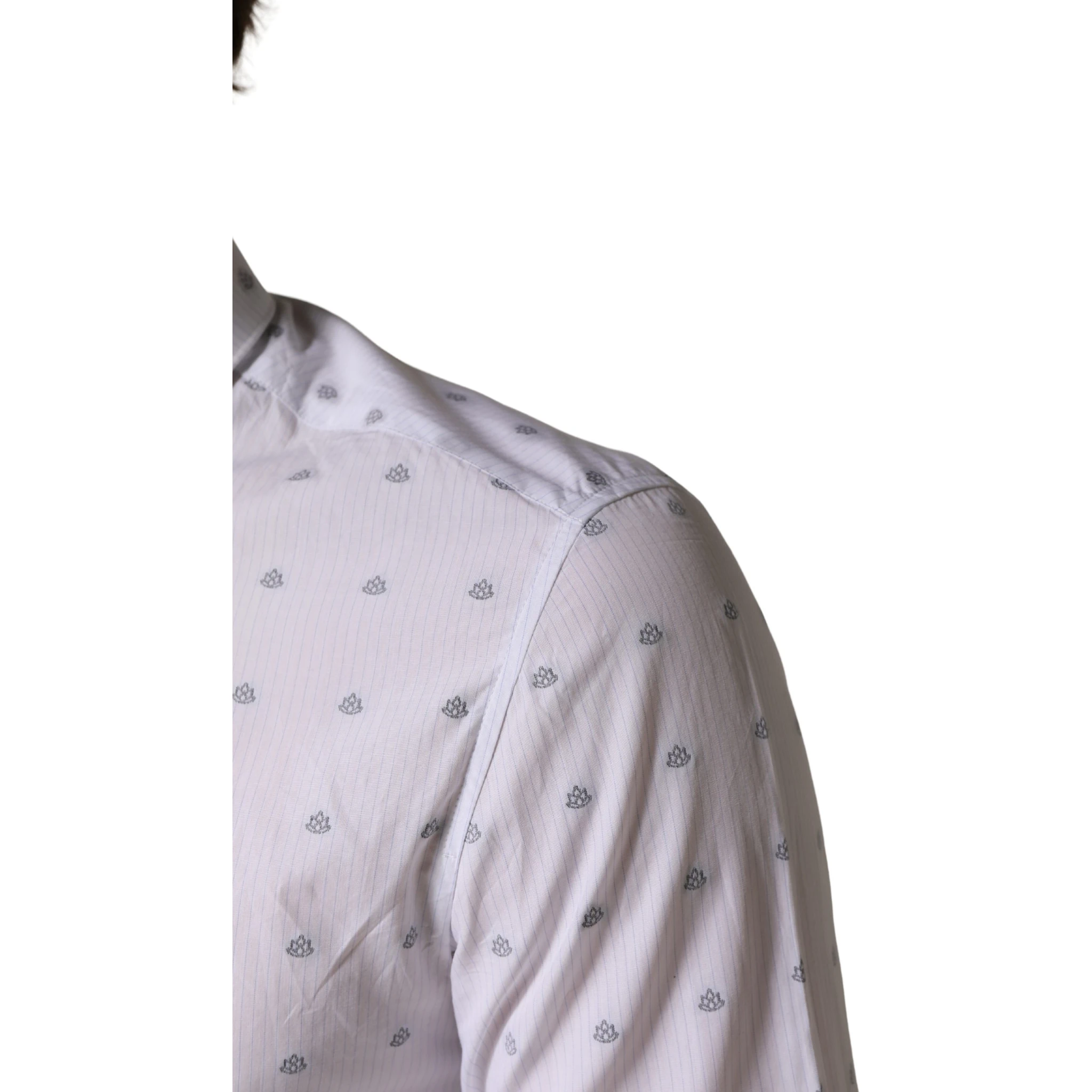 White Cotton Slim Fit Collared Men Dress Shirt