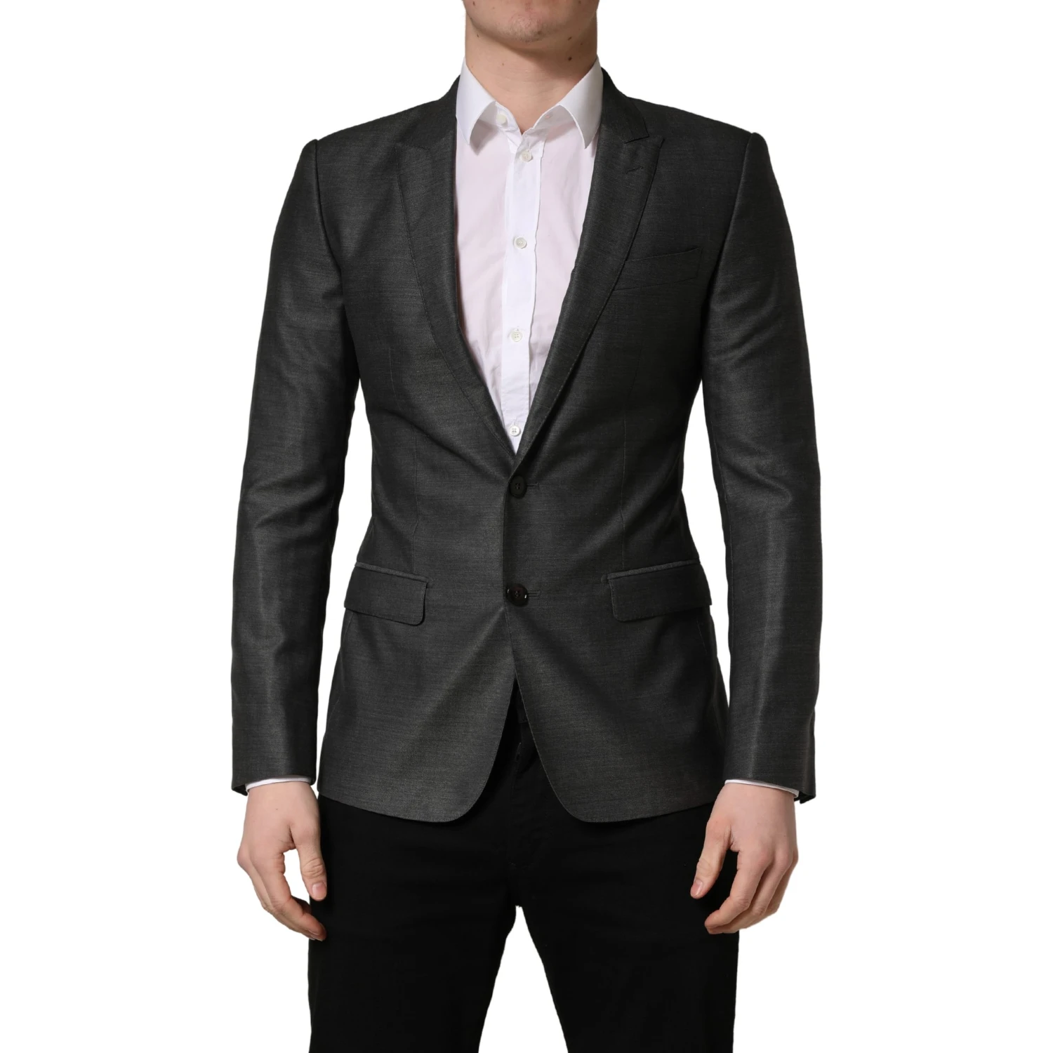 Dark Gray Wool Slim Fit Coat Jacket Blazer