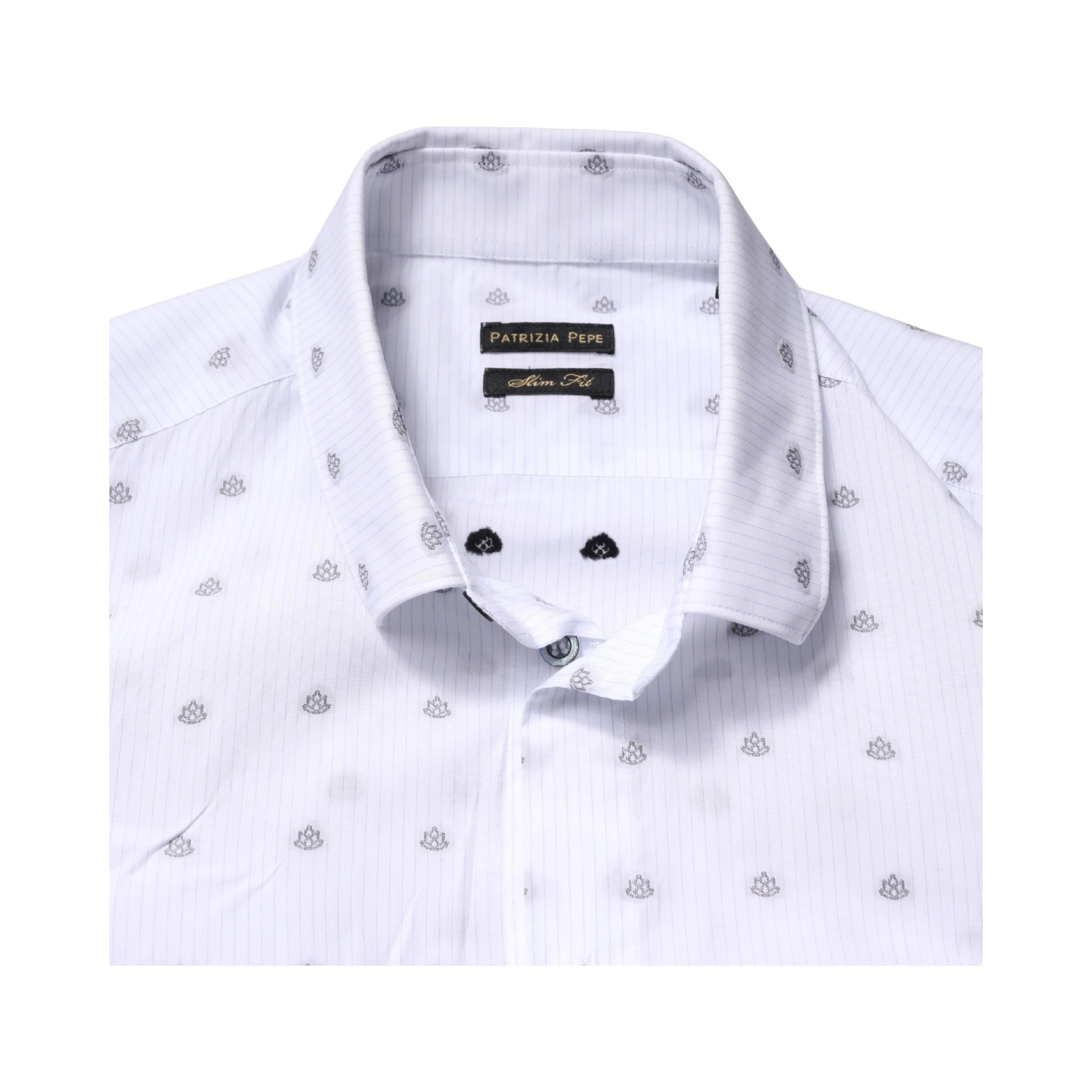 White Cotton Slim Fit Collared Men Dress Shirt