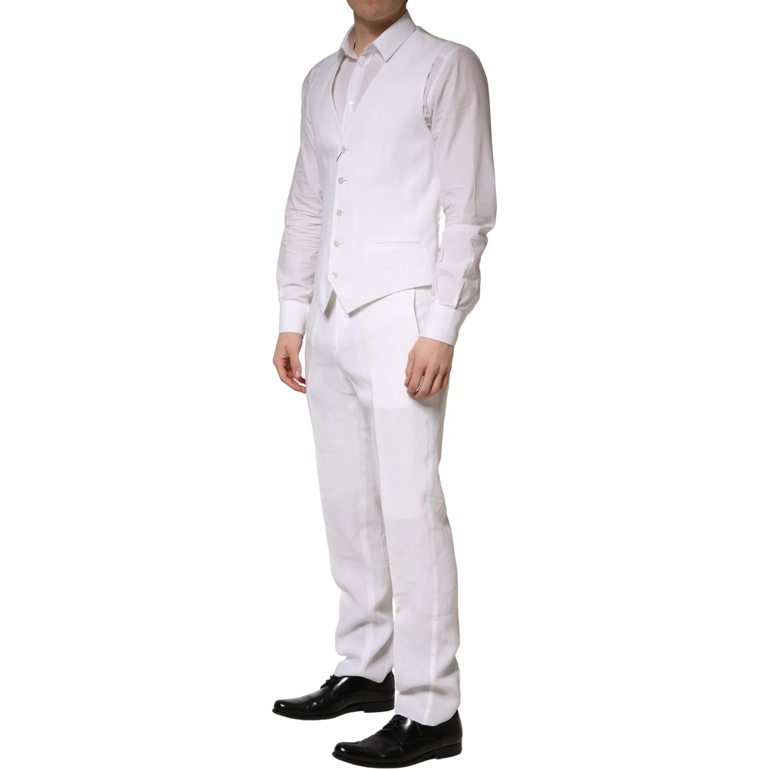 White SARTORIA Linen 2 Piece Men Formal Suit