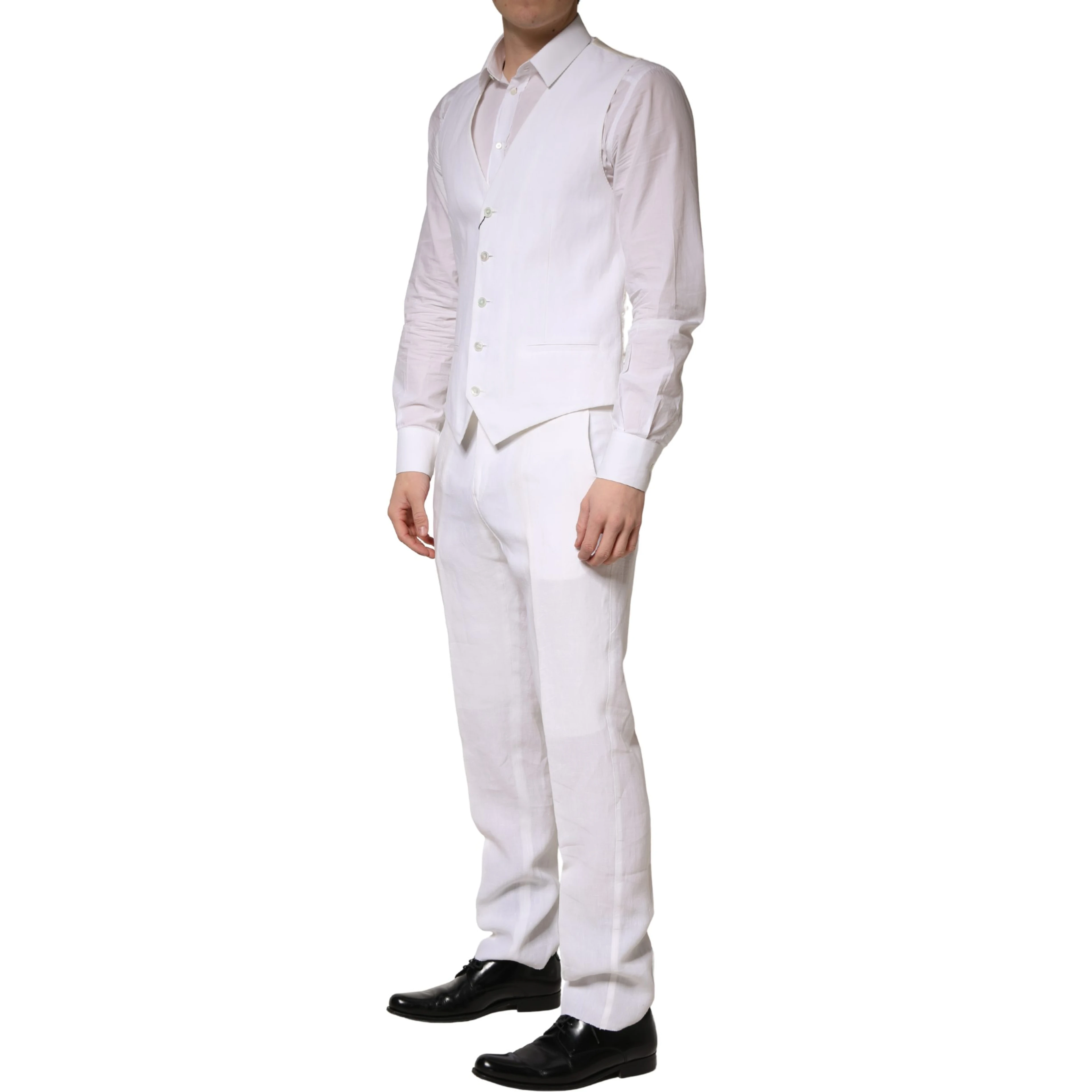 White SARTORIA Linen 2 Piece Men Formal Suit
