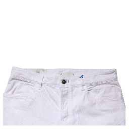 White Mid Waist Cotton Skinny Denim Men Trouser Jeans