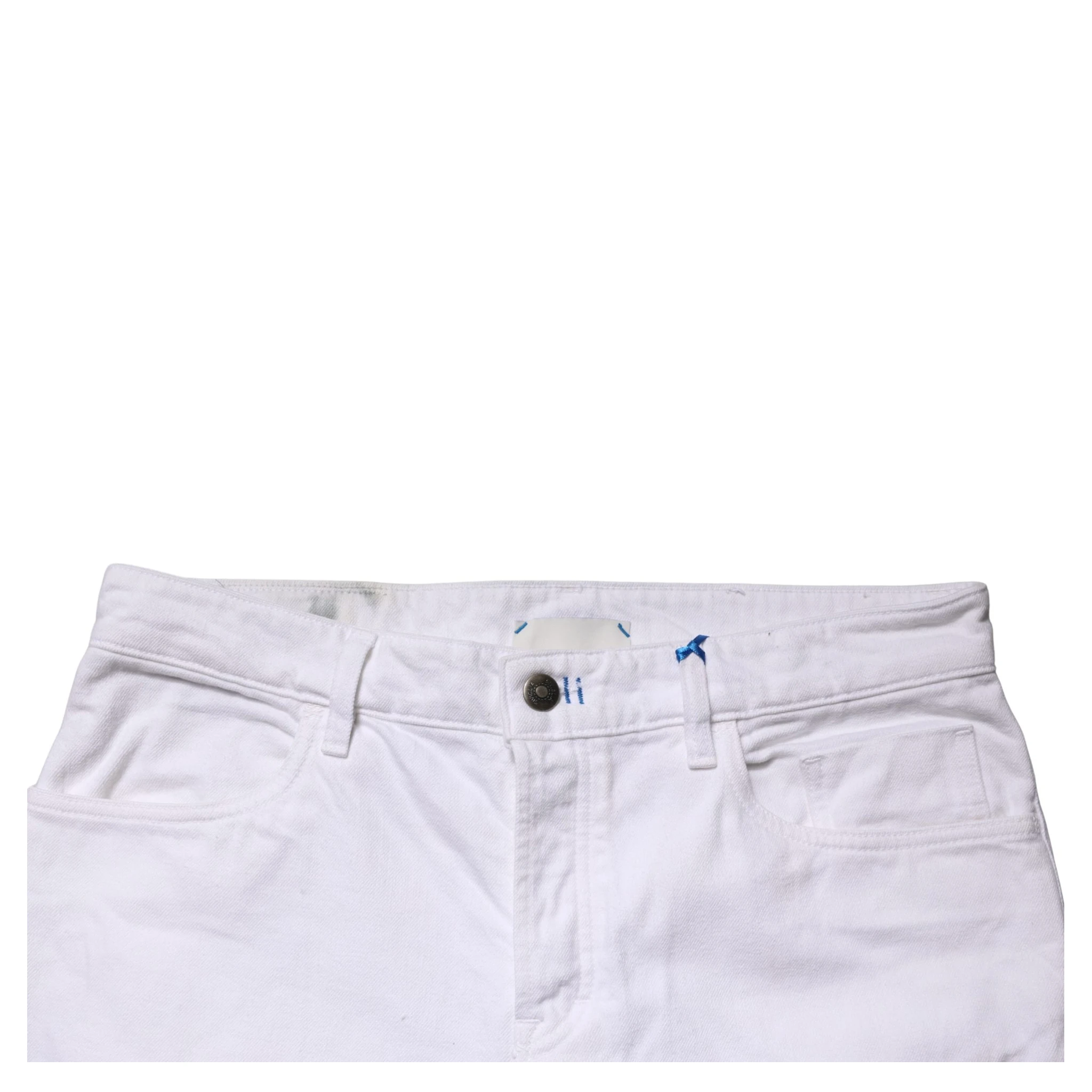 White Mid Waist Cotton Skinny Denim Men Trouser Jeans