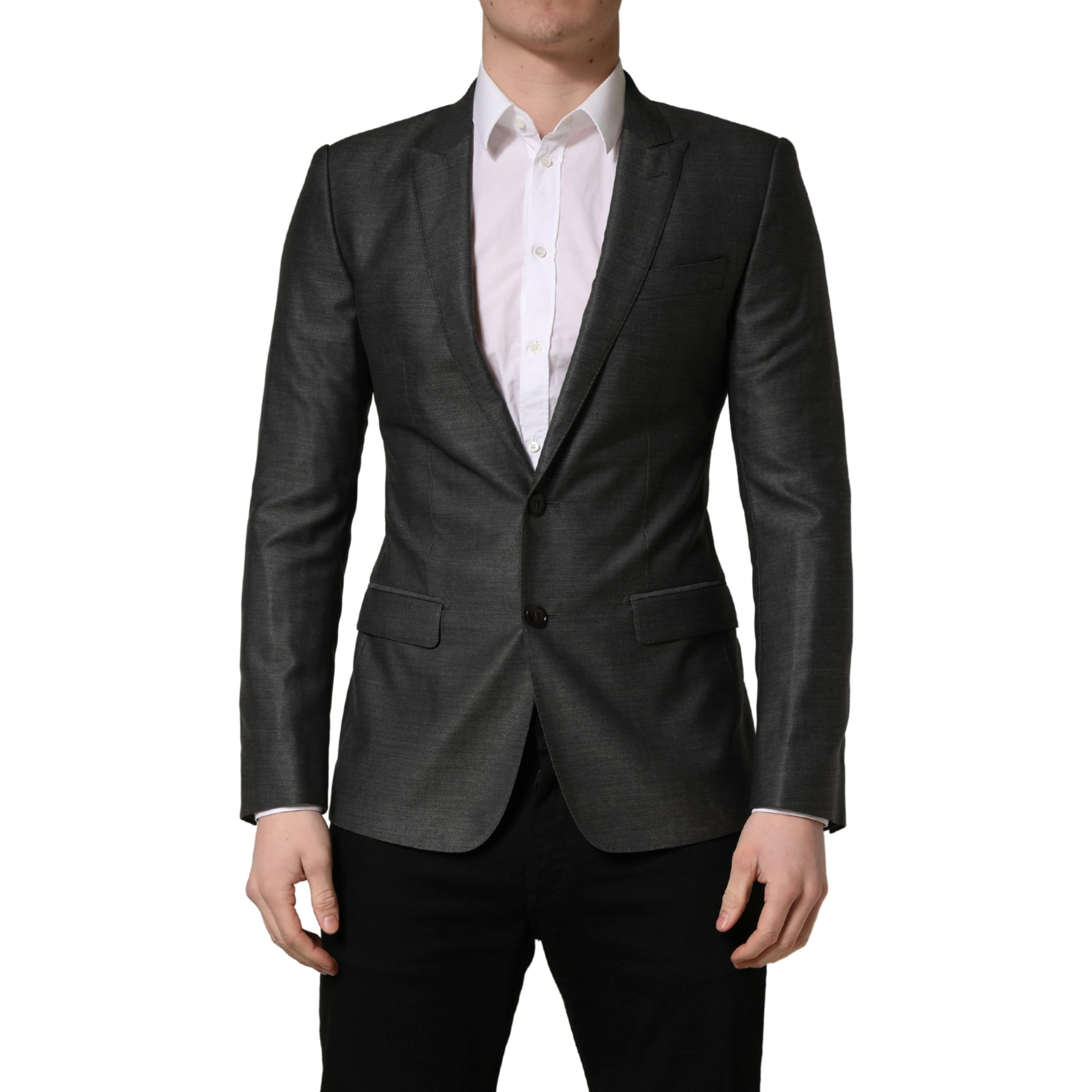 Dark Gray Wool Slim Fit Coat Jacket Blazer