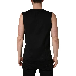 Black Crew Neck Sleeveless Tank Top T-shirt