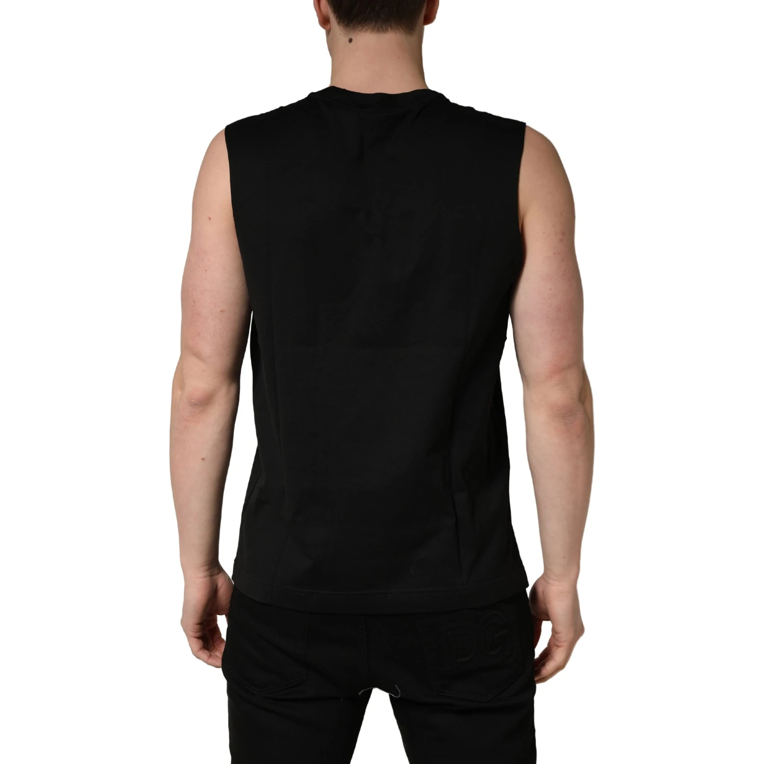Black Crew Neck Sleeveless Tank Top T-shirt