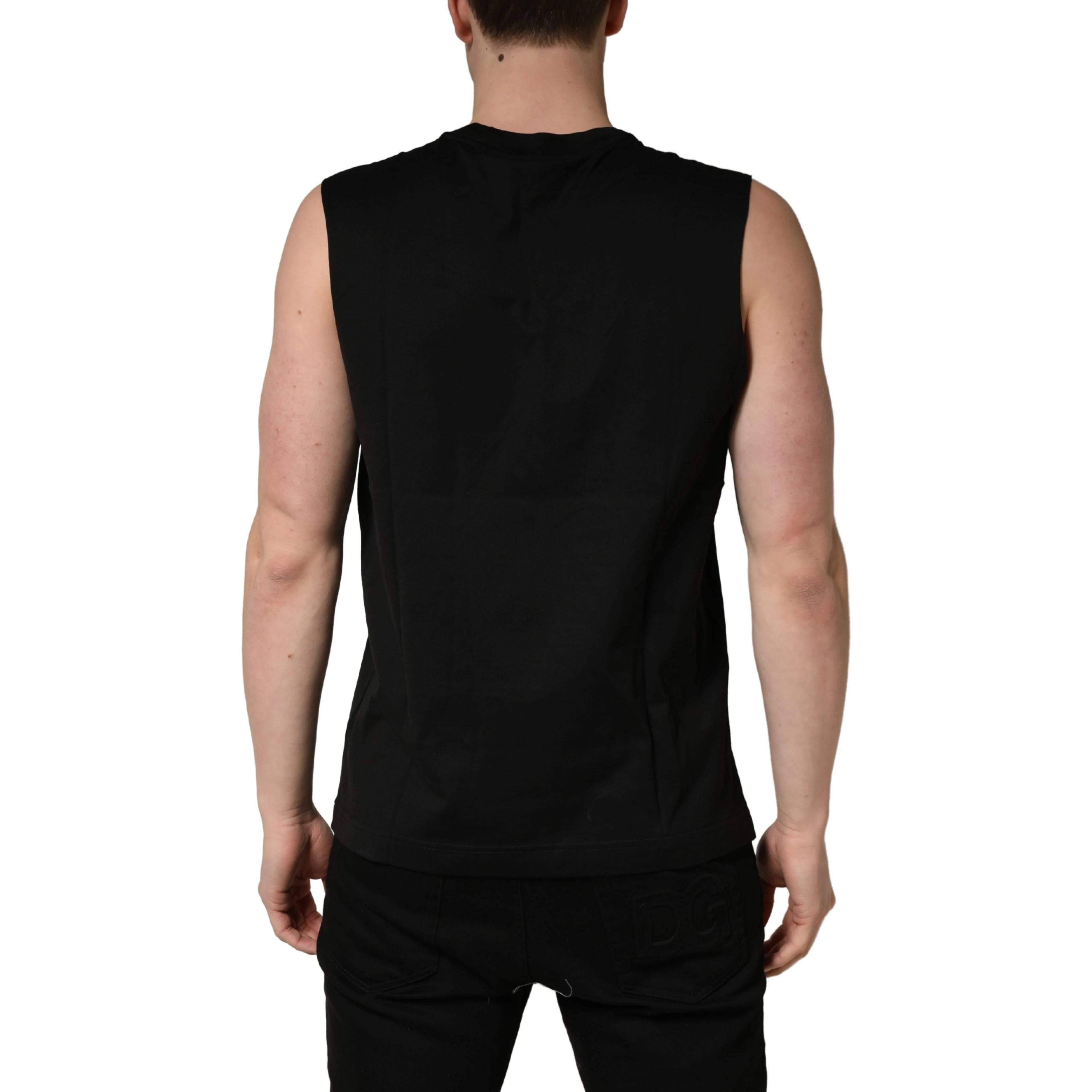 Black Crew Neck Sleeveless Tank Top T-shirt