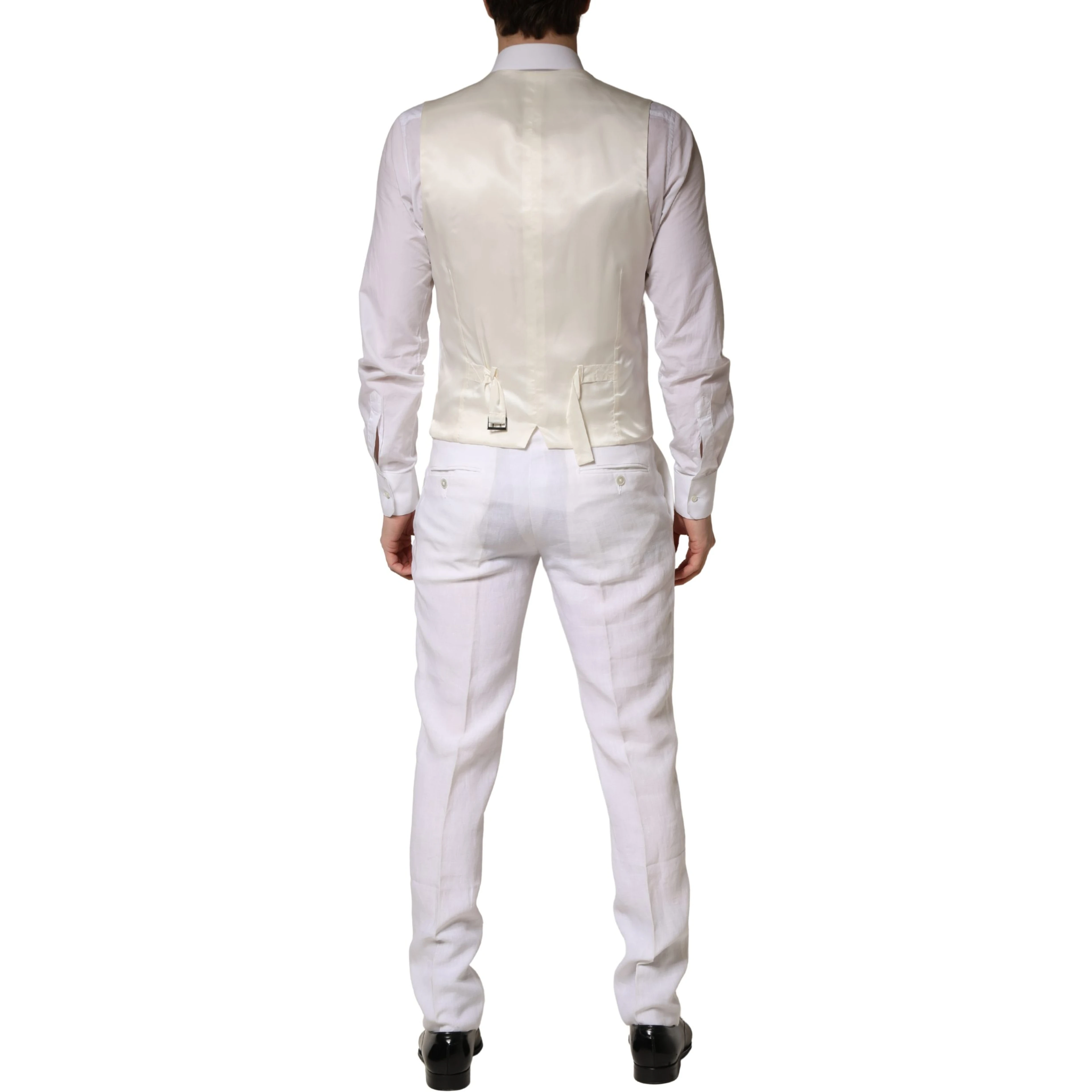 White SARTORIA Linen 2 Piece Men Formal Suit