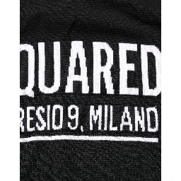Black Logo Knitted Crew Neck Men Pullover Sweater