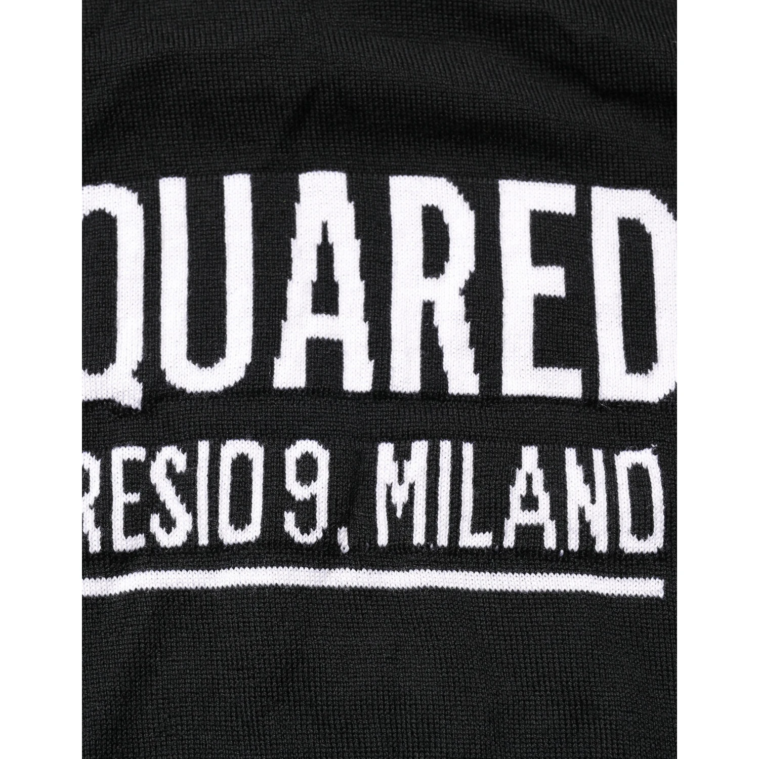 Black Logo Knitted Crew Neck Men Pullover Sweater