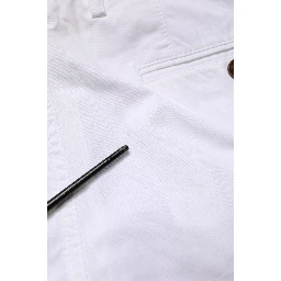 White Mid Waist Skinny Chino Casual Trouser Pants