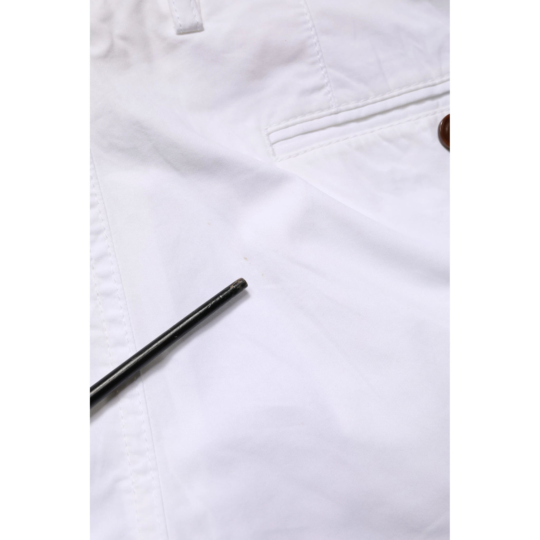 White Mid Waist Skinny Chino Casual Trouser Pants
