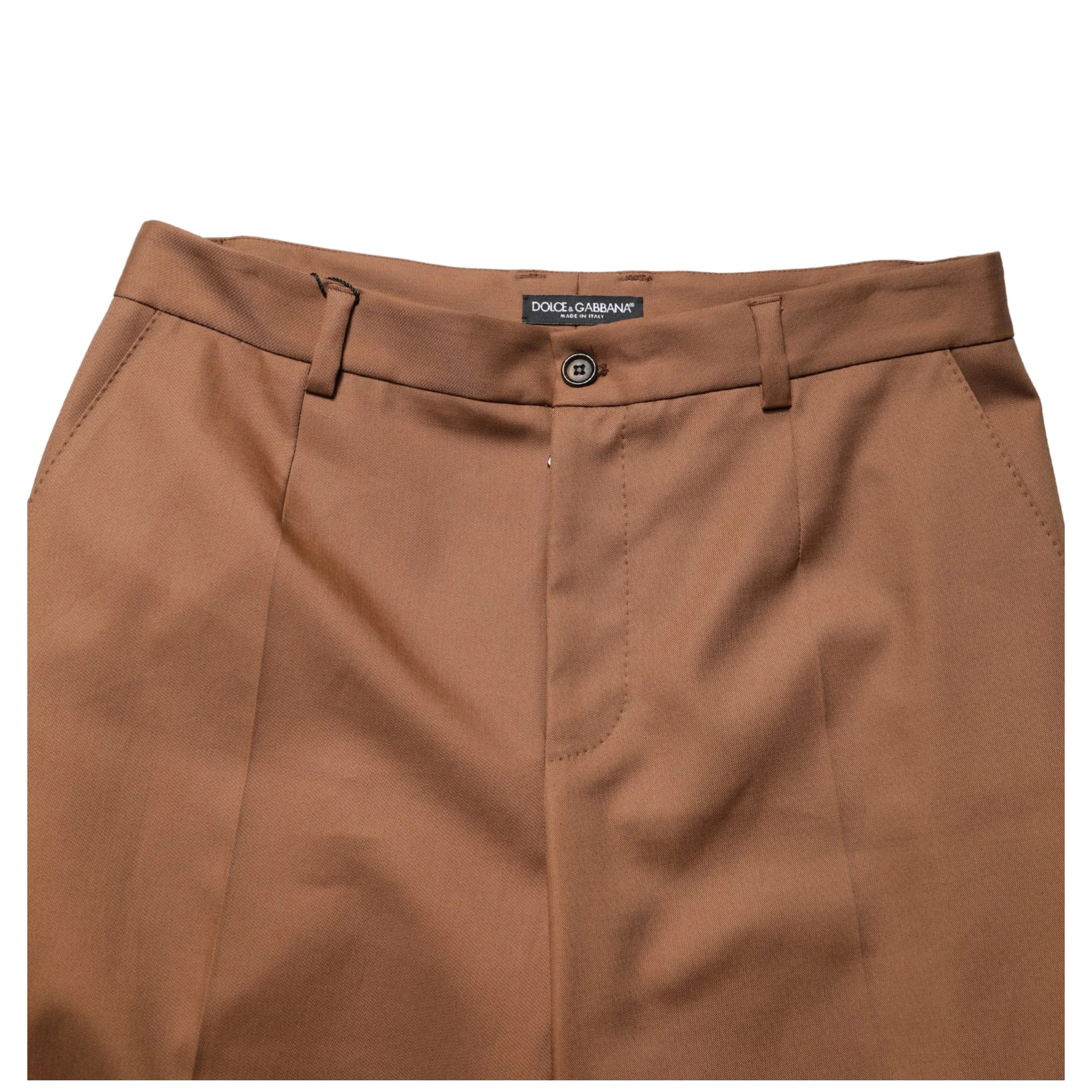 Brown Cotton Straight Men Dress Trouser Pants