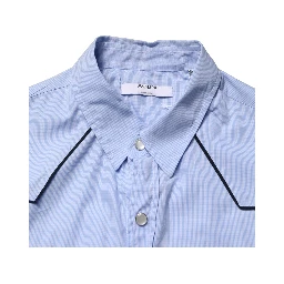 Light Blue Slim Fit Collared Long Sleeve Casual Shirt