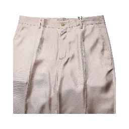 Beige Silk Straight Formal DressTrouser Pants