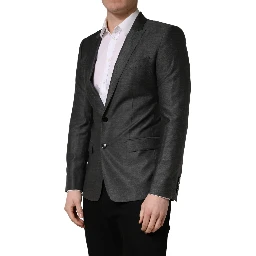Dark Gray Wool Slim Fit Coat Jacket Blazer