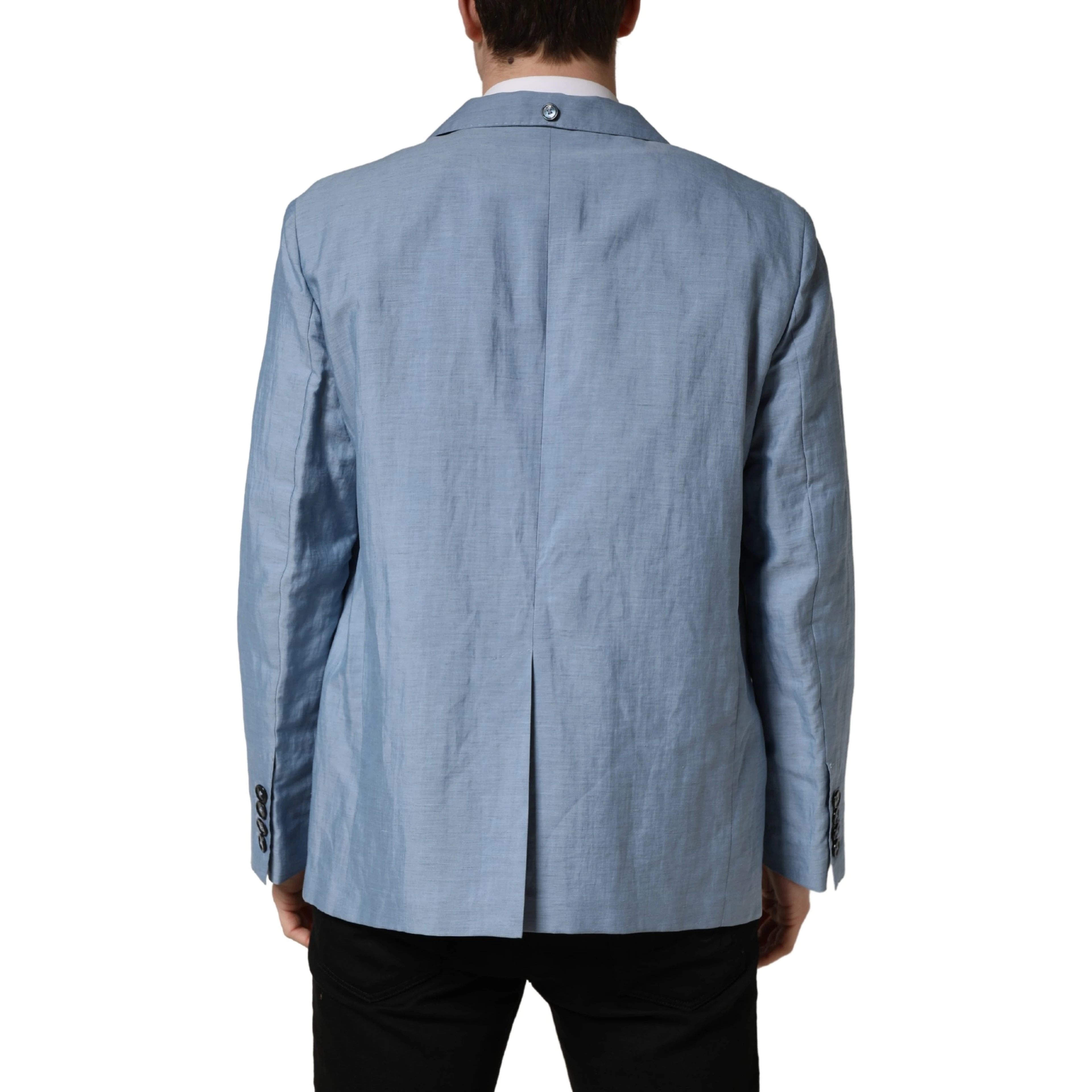Light Blue Single Breasted Men Jacket Blazer