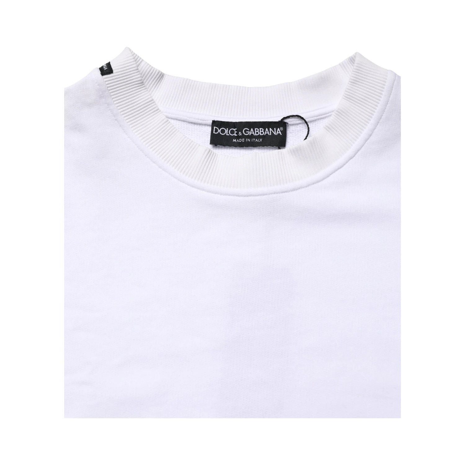 White Cotton Crew Neck Sweatshirt Sweater