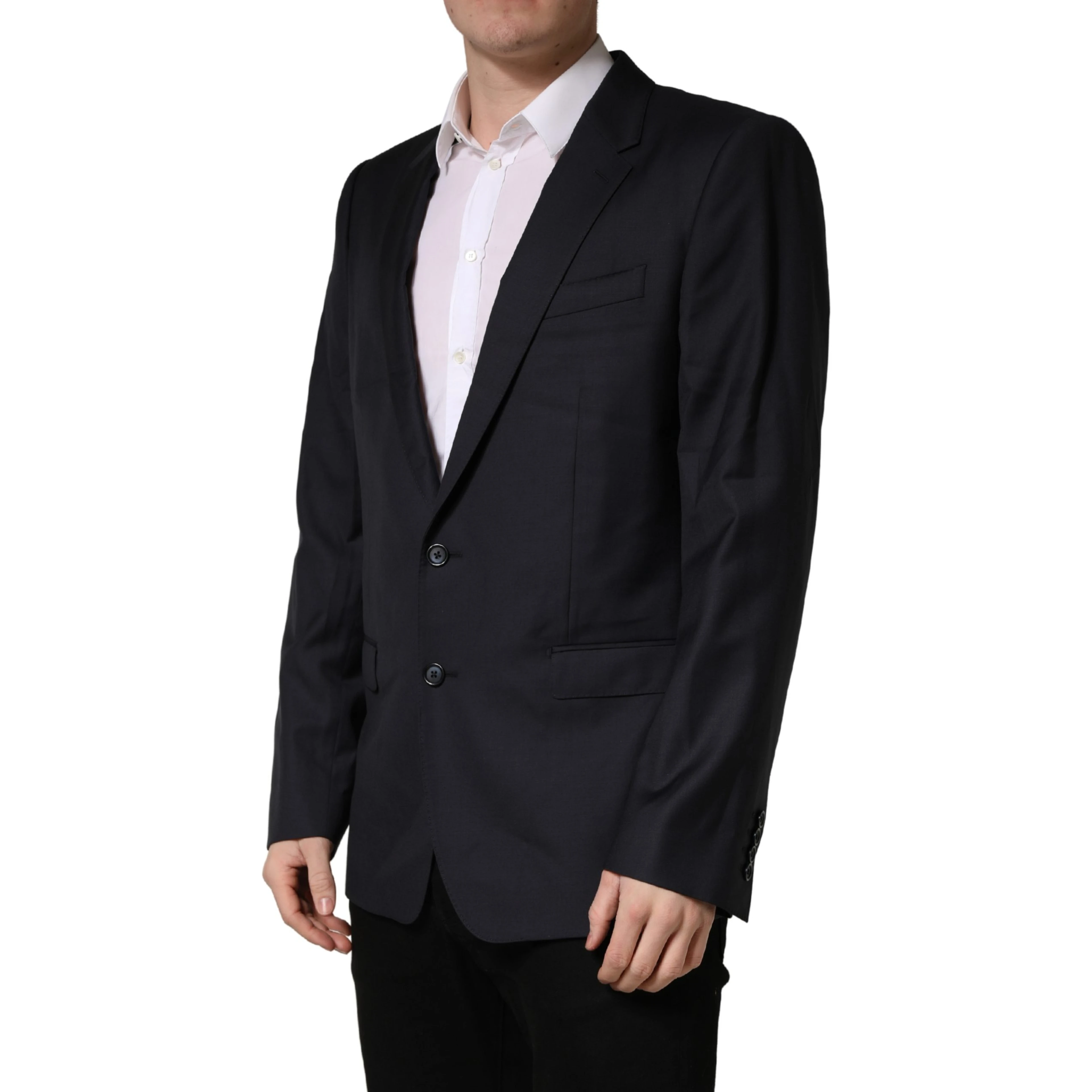 Black Wool Slim Fit Coat Men Jacket Blazer