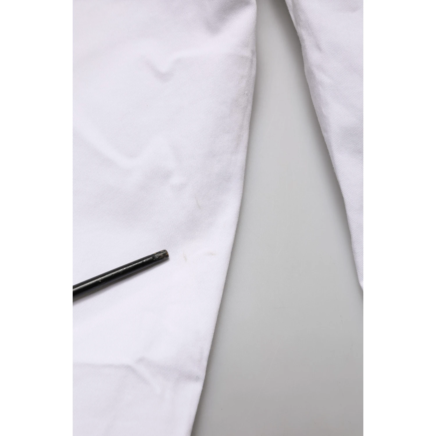 White Mid Waist Cotton Stretch Casual Men Trouser Pants
