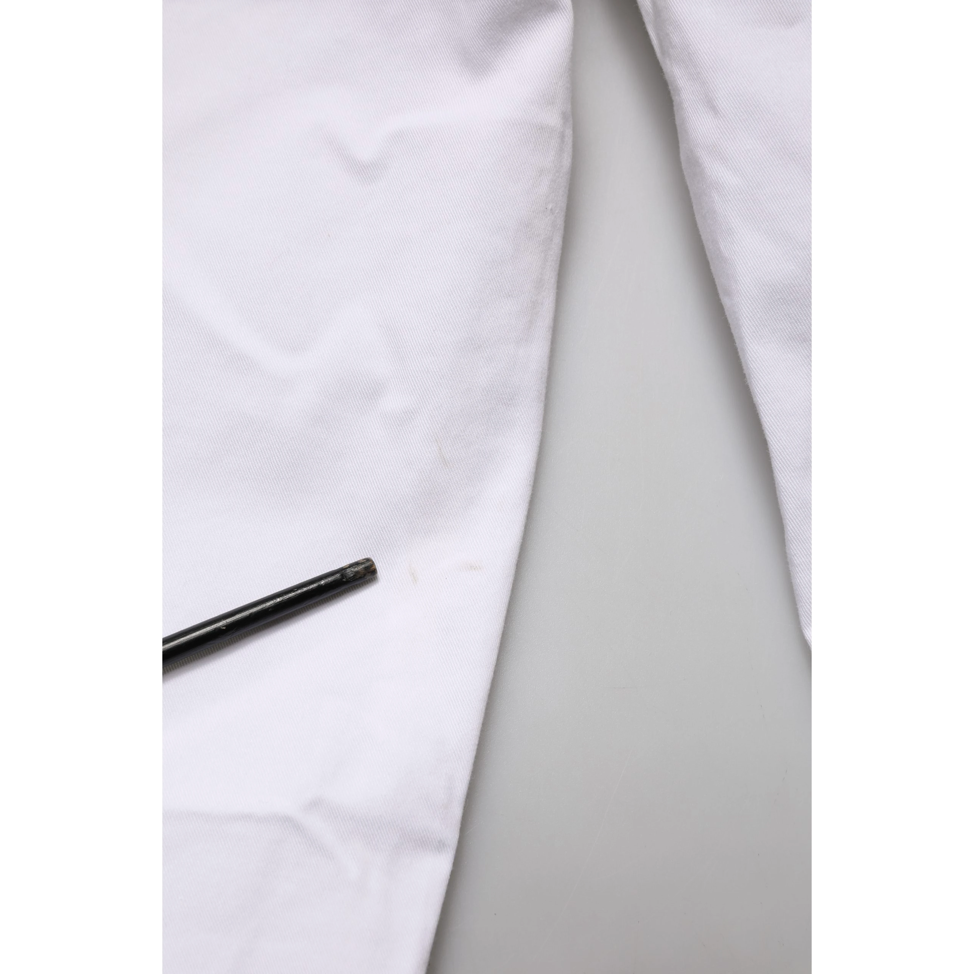 White Mid Waist Cotton Stretch Casual Men Trouser Pants