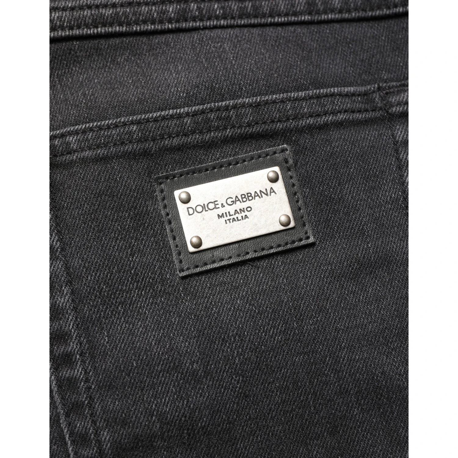 Black Cotton Stretch Regular SkinnyDenim Jeans