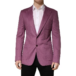 Purple Cashmere Slim Fit Coat Jacket Blazer
