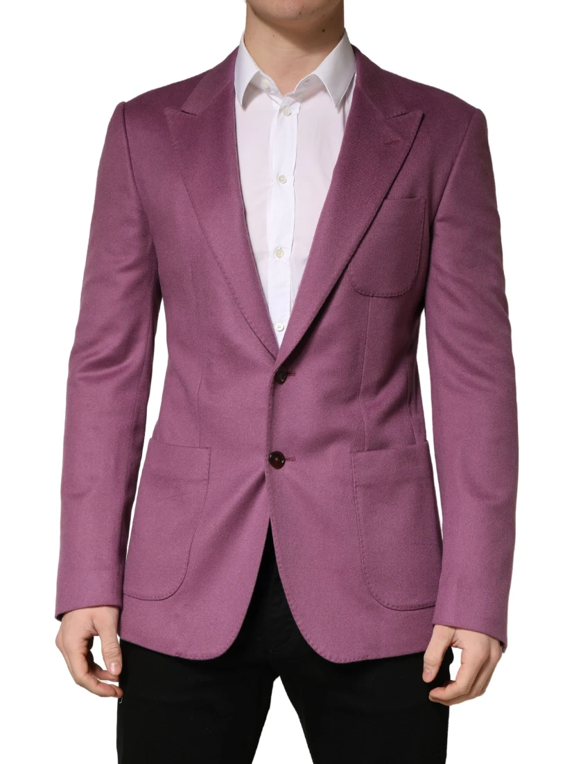 Purple Cashmere Slim Fit Coat Jacket Blazer