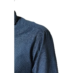 Blue Cotton Slim Fit Collared LongSleeve Casual Shirt