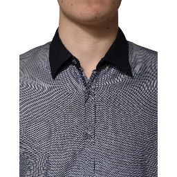 Dark Blue Cotton Long Sleeves Collared Dress Formal Shirt