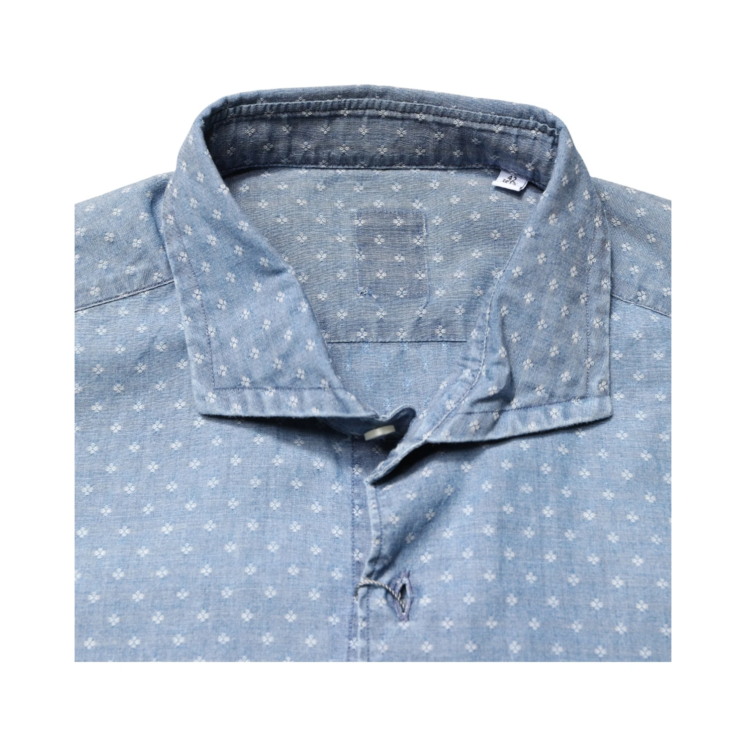 Blue Long Sleeve Collared Casual Shirt