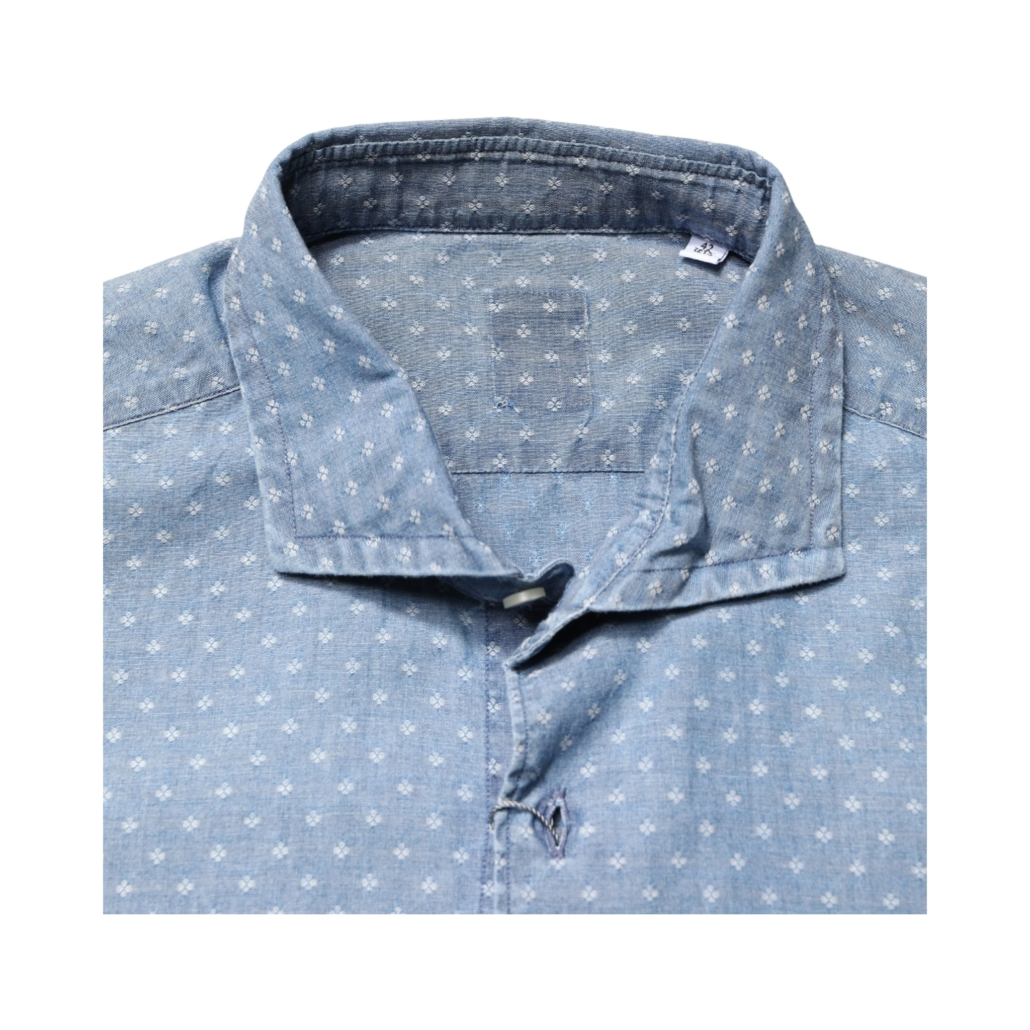 Blue Long Sleeve Collared Casual Shirt