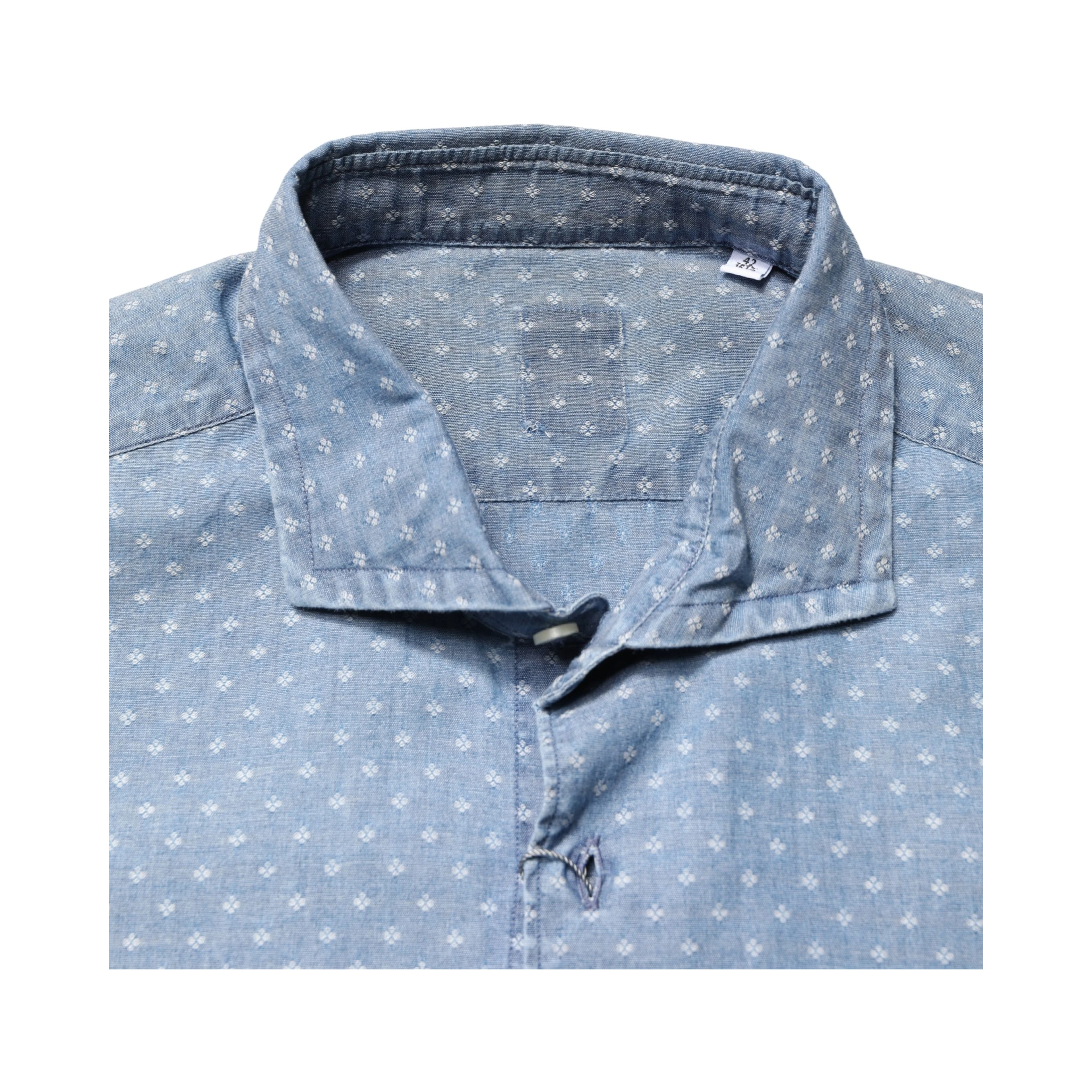 Blue Long Sleeve Collared Casual Shirt