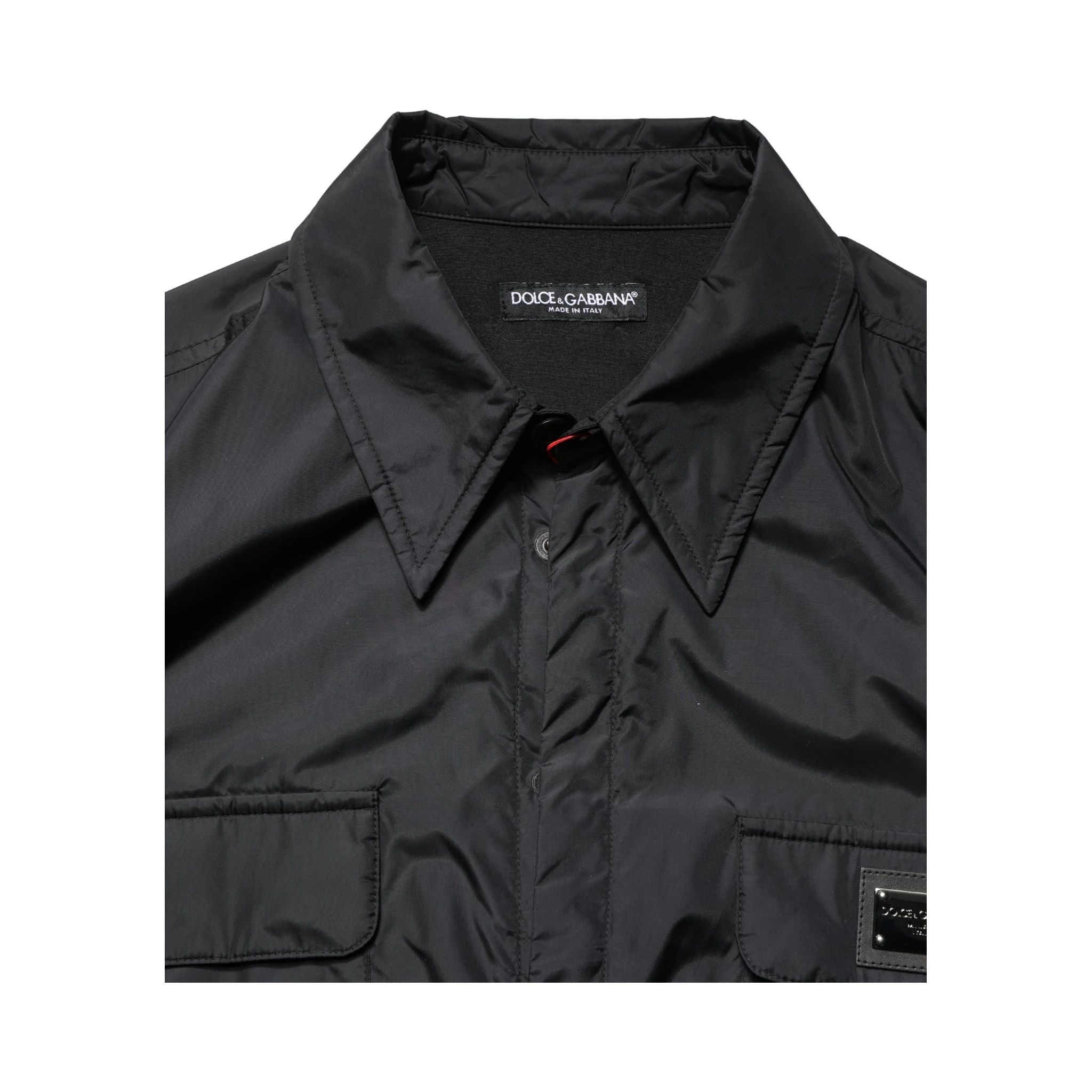 Black Logo Plaque Long Sleeves Shirt Jacket
