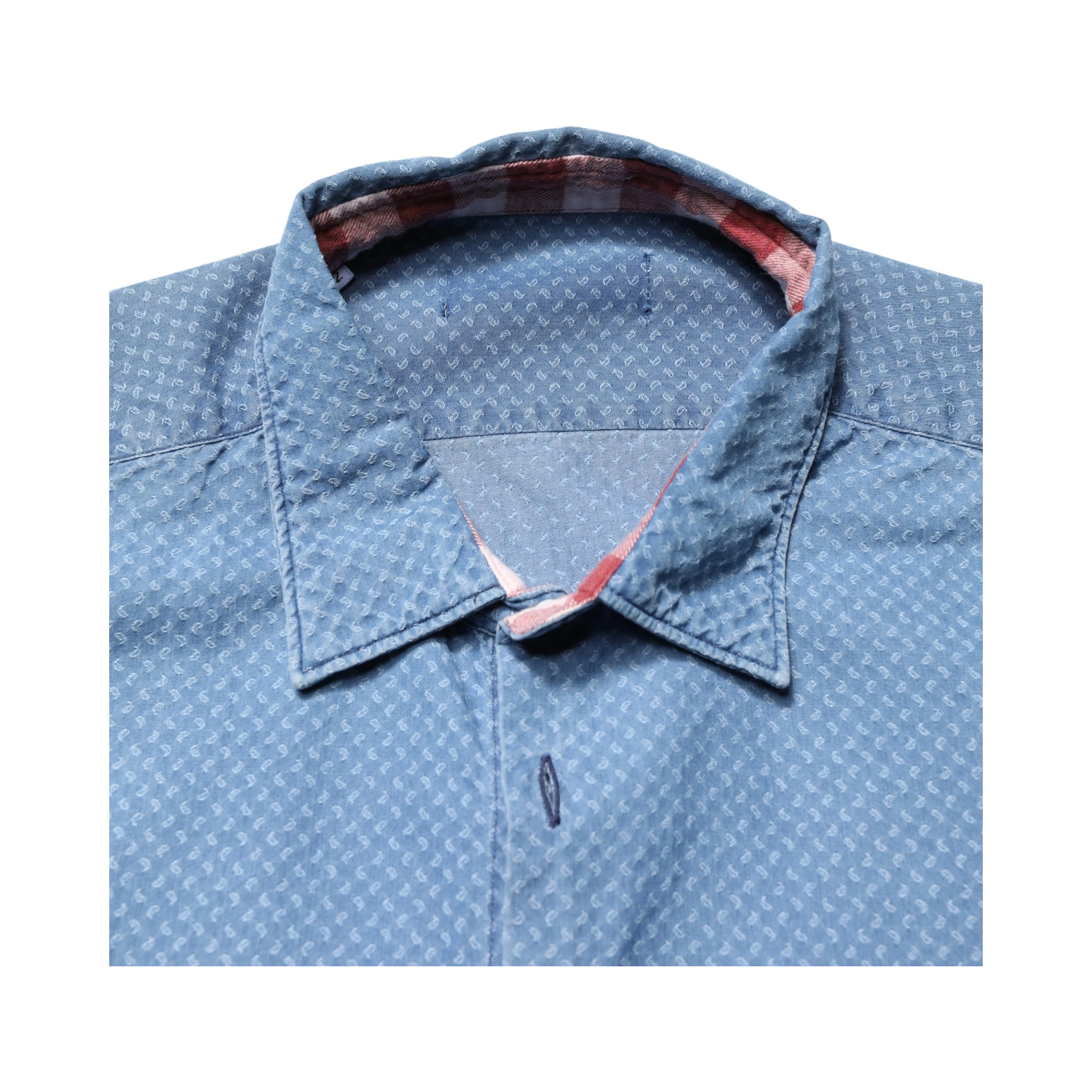 Blue Cotton Slim Fit Collared LongSleeve Casual Shirt