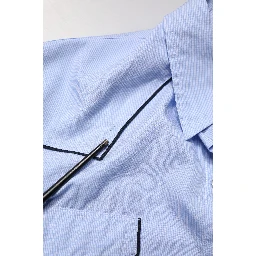 Light Blue Slim Fit Collared Long Sleeve Casual Shirt