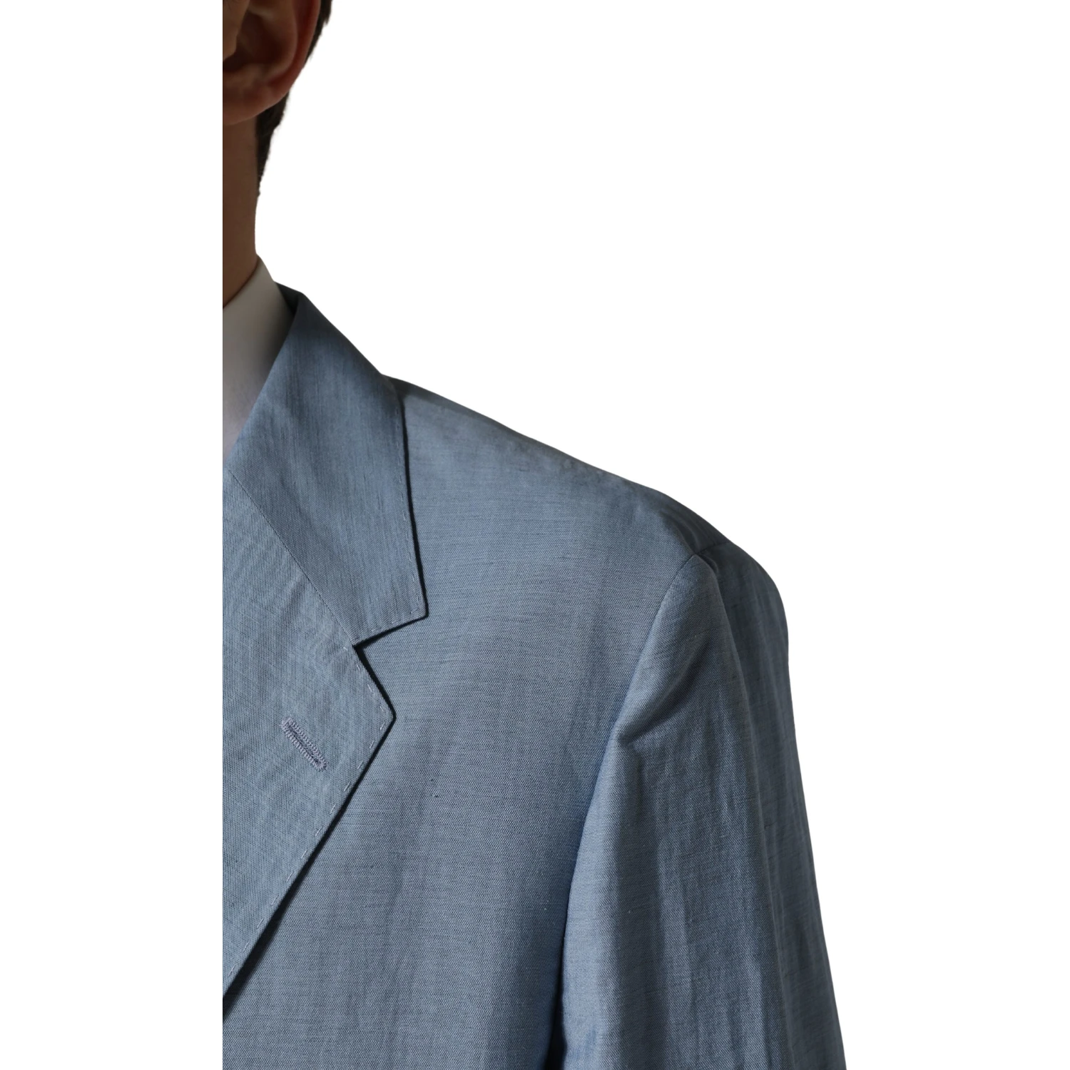 Light Blue Single Breasted Men Jacket Blazer
