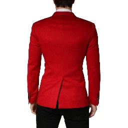 Red Cashmere Slim Fit Coat Jacket Blazer