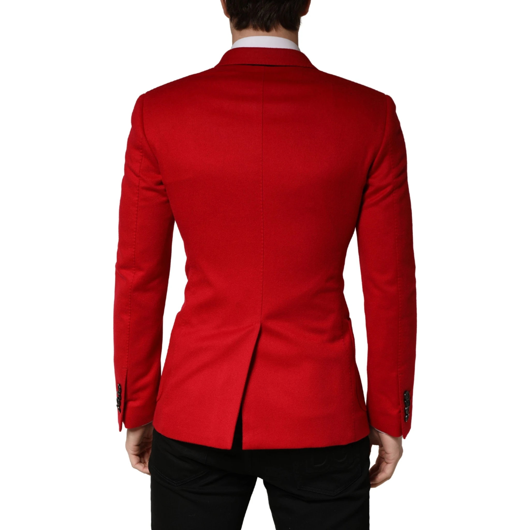 Red Cashmere Slim Fit Coat Jacket Blazer