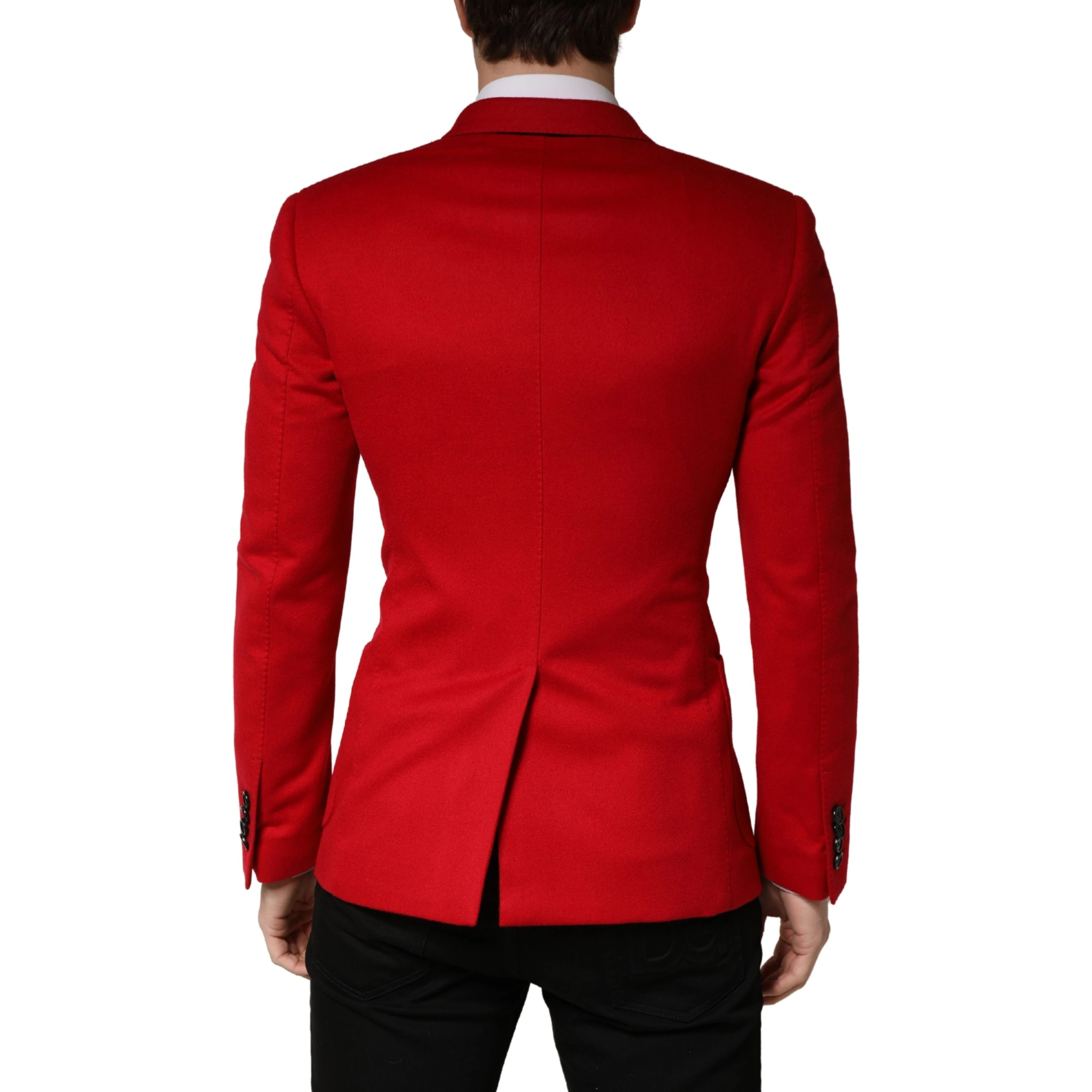 Red Cashmere Slim Fit Coat Jacket Blazer
