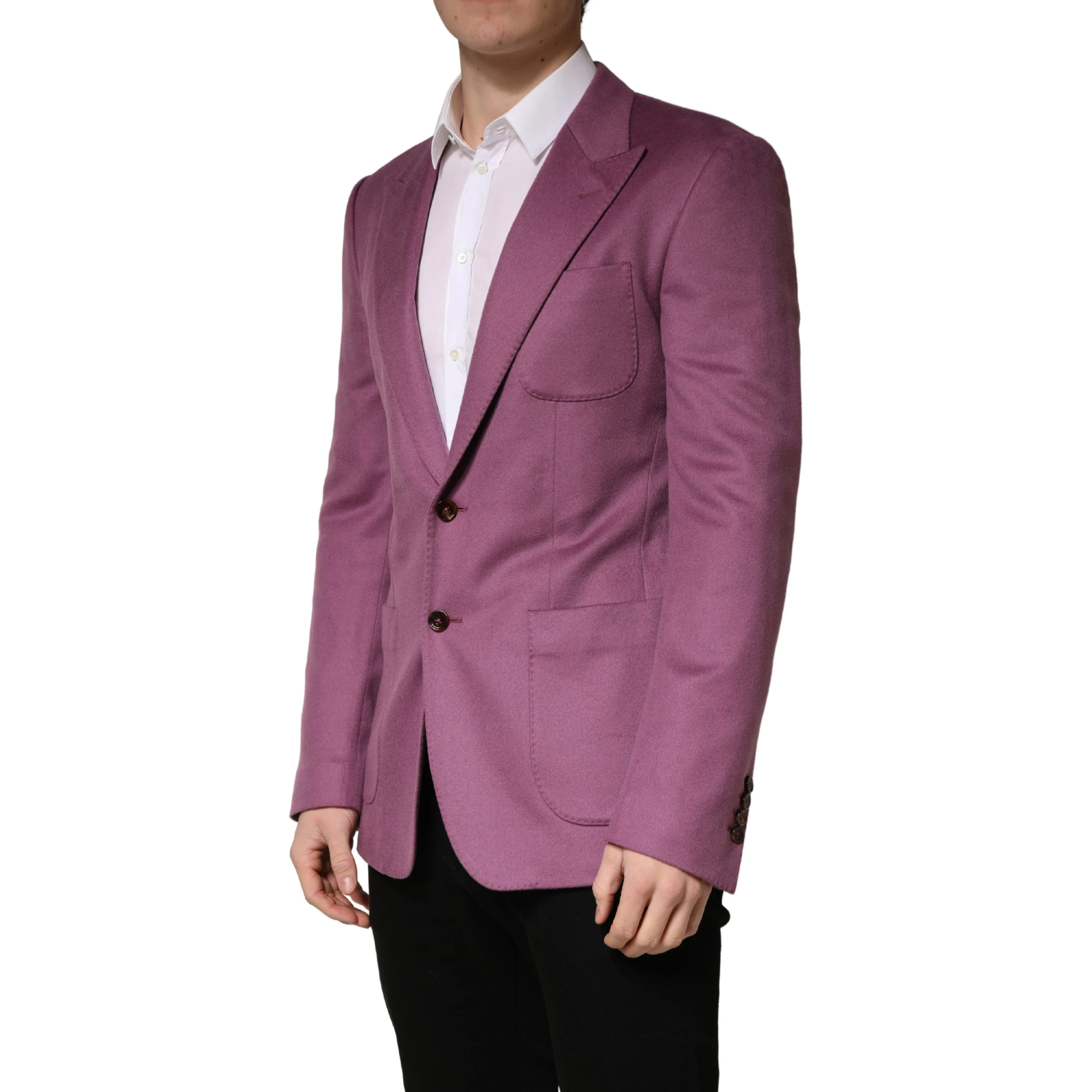 Purple Cashmere Slim Fit Coat Jacket Blazer
