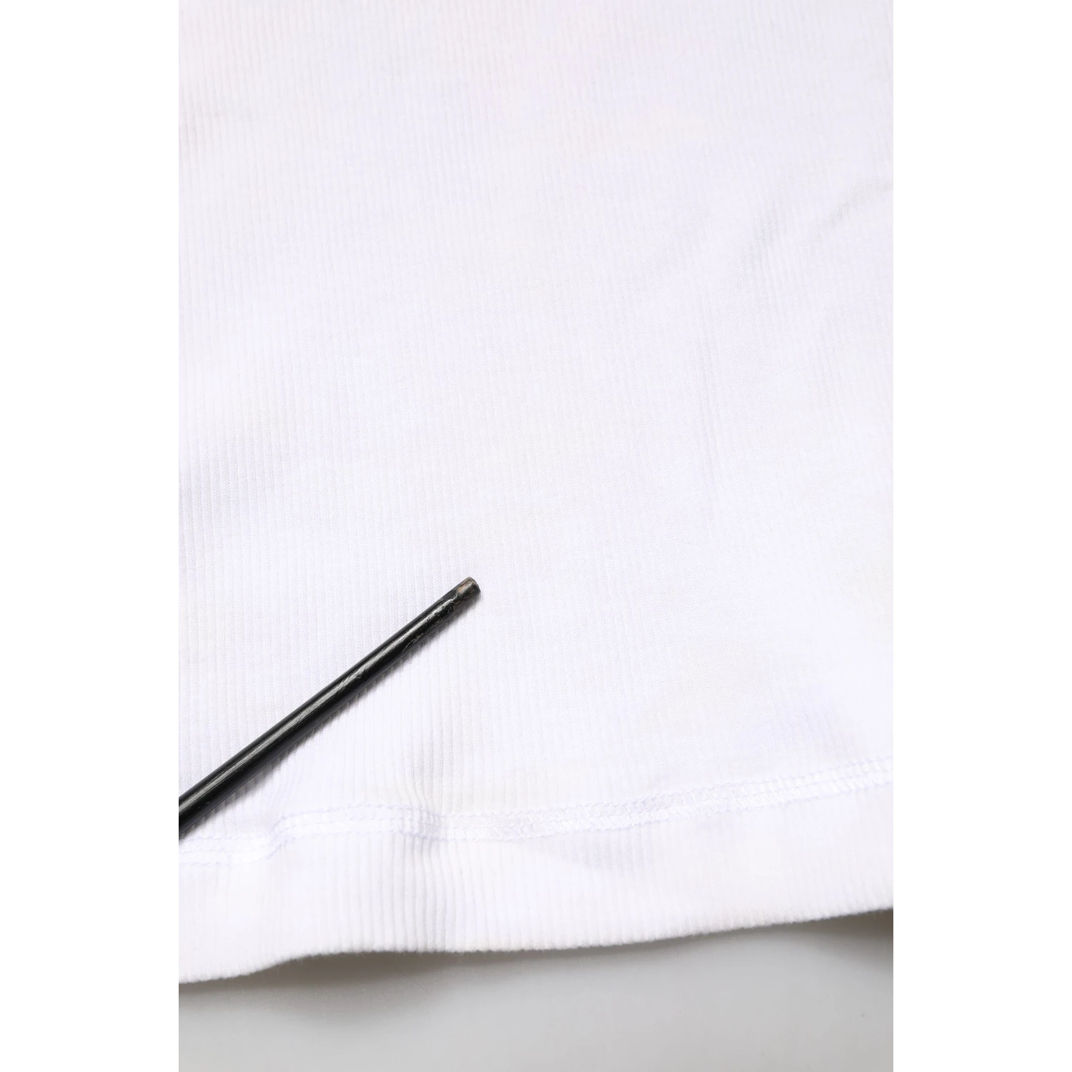 White Ribbed Cotton Sleeveless Tank T-shirt